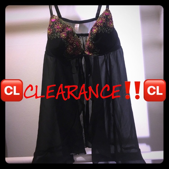 Cacique Dresses & Skirts - 🆑‼️Sexy Black Front Closure Babydoll by Cacique!